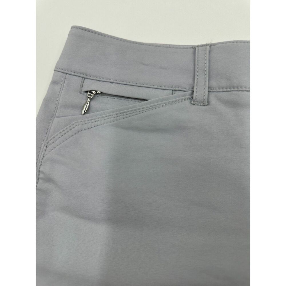 White House Black Market Women's Chino Shorts Sz 6 w/ Pockets Belted Grey - Picture 4 of 6